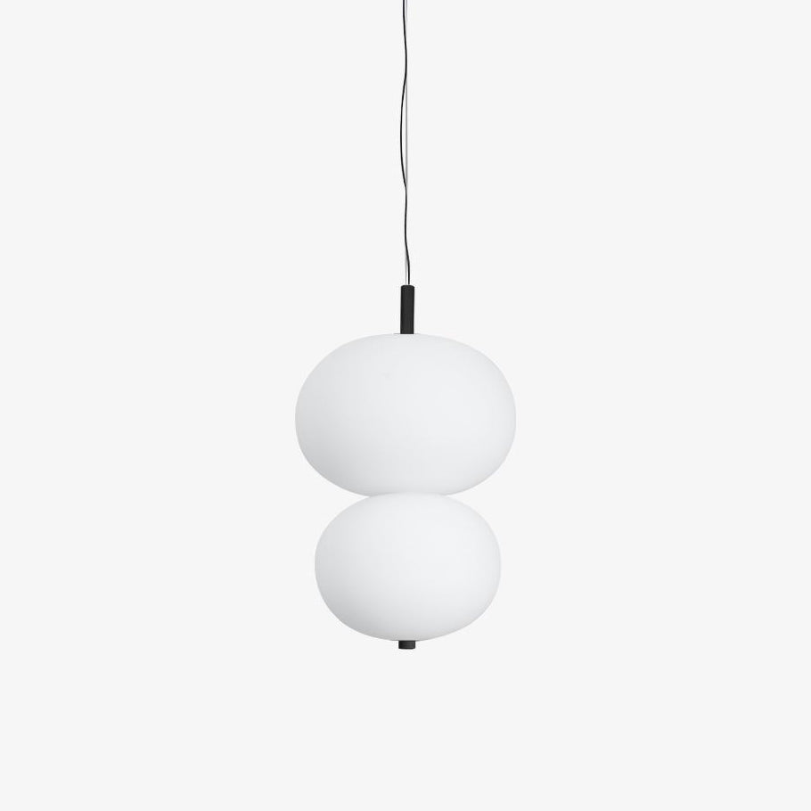 Modern Wood and Hand Blown Glass Sphere LED Pendant Light for Home Decor