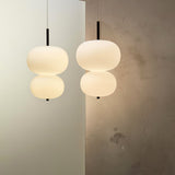 Modern Wood and Hand Blown Glass Sphere LED Pendant Light for Home Decor