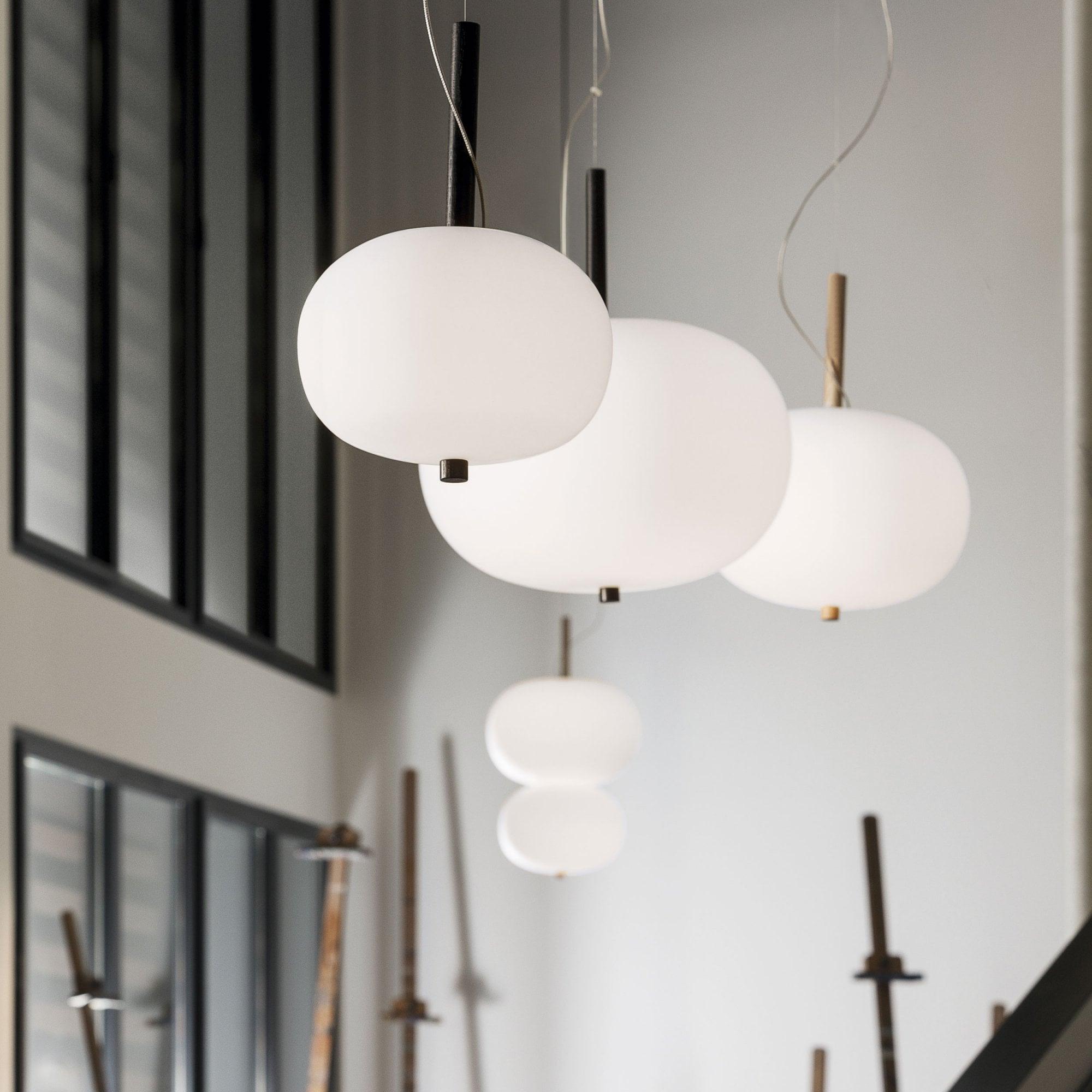 Modern Wood and Hand Blown Glass Sphere LED Pendant Light for Home Decor
