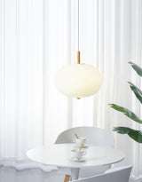Modern Wood and Hand Blown Glass Sphere LED Pendant Light for Home Decor