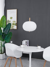 Modern Wood and Hand Blown Glass Sphere LED Pendant Light for Home Decor