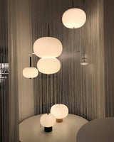 Modern Wood and Hand Blown Glass Sphere LED Pendant Light for Home Decor