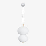 Modern Wood and Hand Blown Glass Sphere LED Pendant Light for Home Decor
