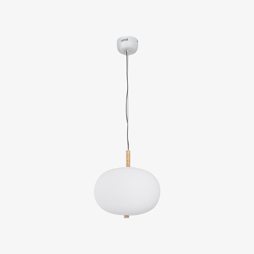 Modern Wood and Hand Blown Glass Sphere LED Pendant Light for Home Decor
