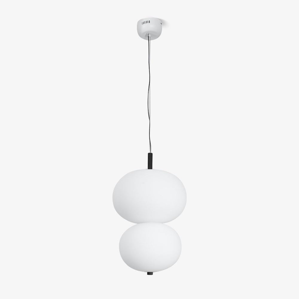 Modern Wood and Hand Blown Glass Sphere LED Pendant Light for Home Decor