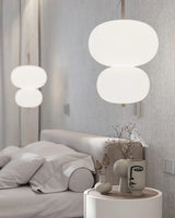 Modern Wood and Hand Blown Glass Sphere LED Pendant Light for Home Decor