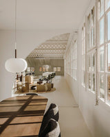 Modern Wood and Hand Blown Glass Sphere LED Pendant Light for Home Decor