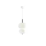 Modern Wood and Hand Blown Glass Sphere LED Pendant Light for Home Decor