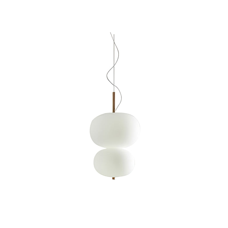 Modern Wood and Hand Blown Glass Sphere LED Pendant Light for Home Decor