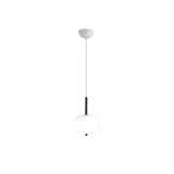 Modern Wood and Hand Blown Glass Sphere LED Pendant Light for Home Decor