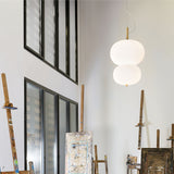 Modern Wood and Hand Blown Glass Sphere LED Pendant Light for Home Decor