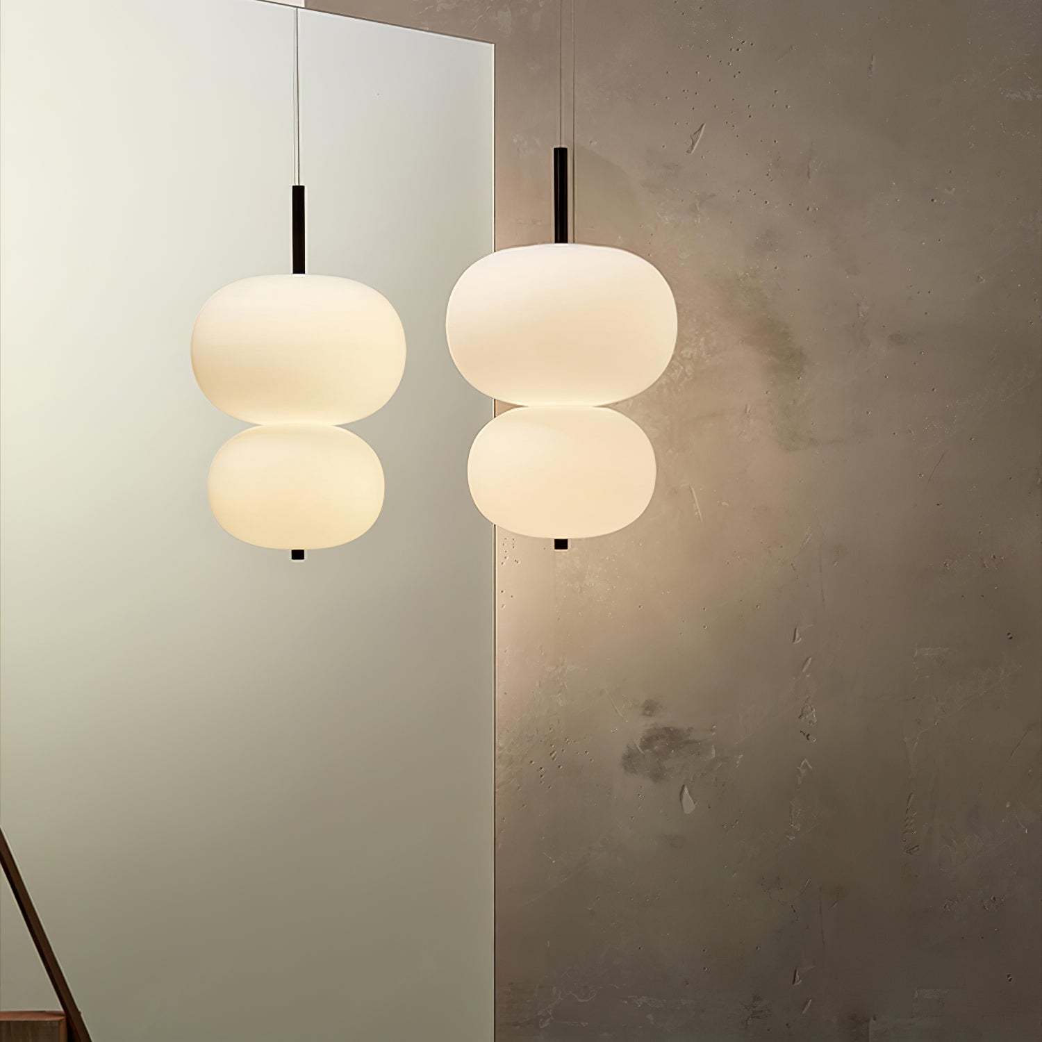 Modern Wood and Hand Blown Glass Sphere LED Pendant Light for Home Decor