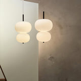 Modern Wood and Hand Blown Glass Sphere LED Pendant Light for Home Decor
