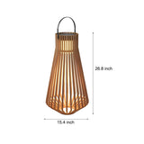 Modern Wood Finish LED Solar Outdoor Floor Lamp Portable Waterproof Garden Lantern