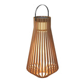 Modern Wood Finish LED Solar Outdoor Floor Lamp Portable Waterproof Garden Lantern