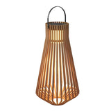 Modern Wood Finish LED Solar Outdoor Floor Lamp Portable Waterproof Garden Lantern