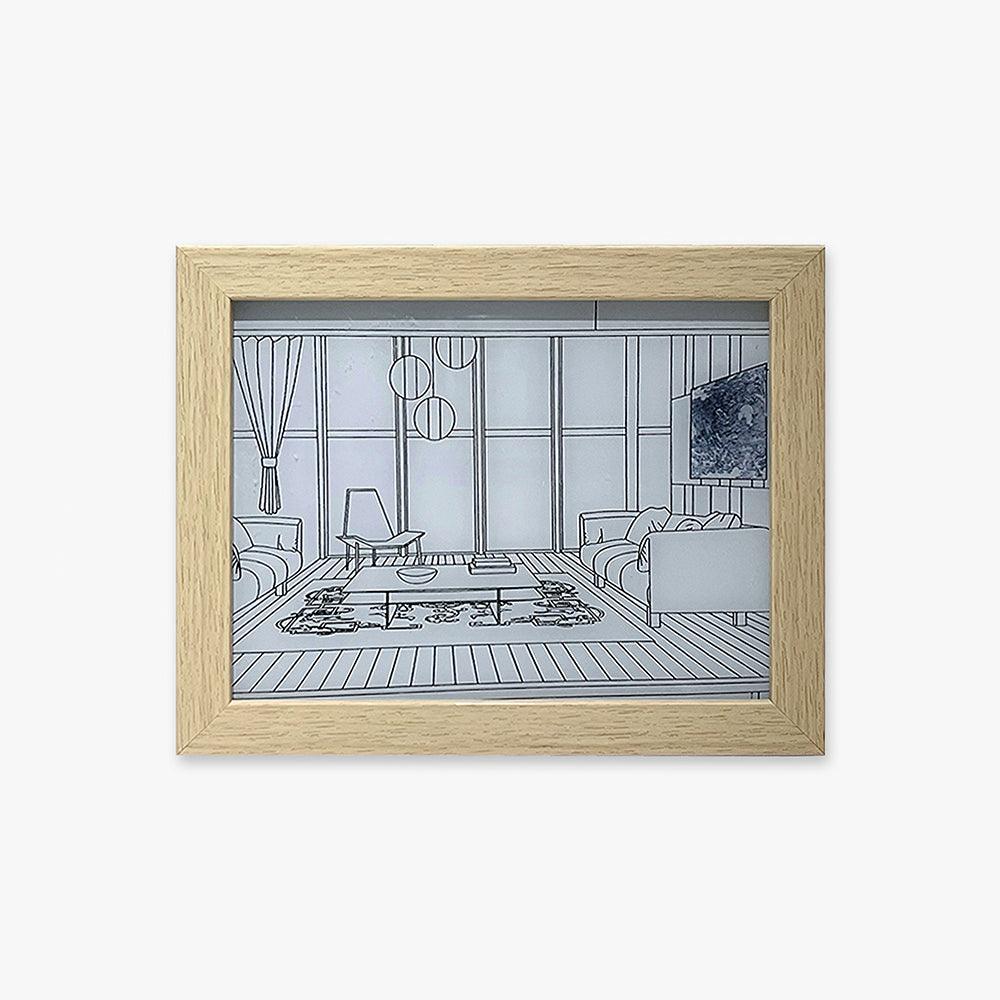 Modern Wood LED Art Photo Frame Bedside Lamp for Creative Home Decor
