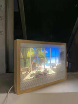 Modern Wood LED Art Photo Frame Bedside Lamp for Creative Home Decor