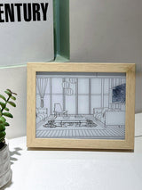 Modern Wood LED Art Photo Frame Bedside Lamp for Creative Home Decor