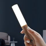 Modern Wooden Motion Sensor Night Light USB Rechargeable Magnetic LED Wall Sconce Portable Flashlight