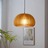 Modern Wooden Pumpkin Pendant Light Organic Nordic Style Ceiling Hanging Lamp