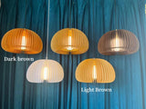 Modern Wooden Pumpkin Pendant Light Organic Nordic Style Ceiling Hanging Lamp