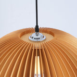 Modern Wooden Pumpkin Pendant Light Organic Nordic Style Ceiling Hanging Lamp