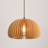 Modern Wooden Pumpkin Pendant Light Organic Nordic Style Ceiling Hanging Lamp