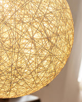 Modern Woven Hemp Rattan Sphere Pendant Light Organic Nest Style Ceiling Fixture