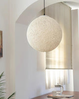 Modern Woven Hemp Rattan Sphere Pendant Light Organic Nest Style Ceiling Fixture
