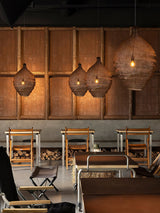 Modern Woven Steel Mesh Pendant Lamp Rustic Industrial Hanging Light for Living Room Kitchen