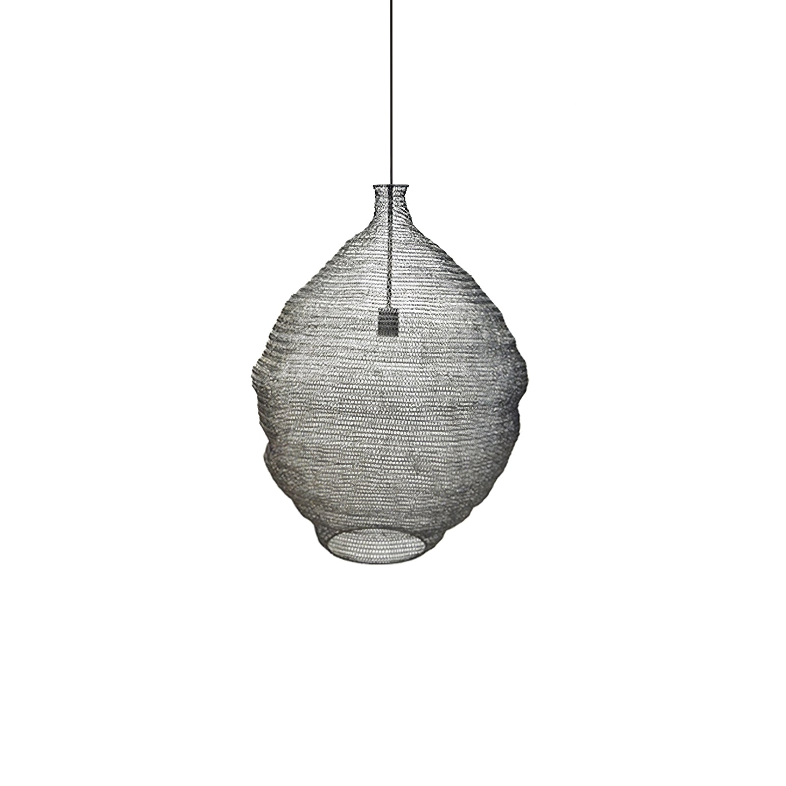 Modern Woven Steel Mesh Pendant Lamp Rustic Industrial Hanging Light for Living Room Kitchen