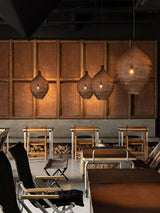 Modern Woven Steel Mesh Pendant Lamp Rustic Industrial Hanging Light for Living Room Kitchen
