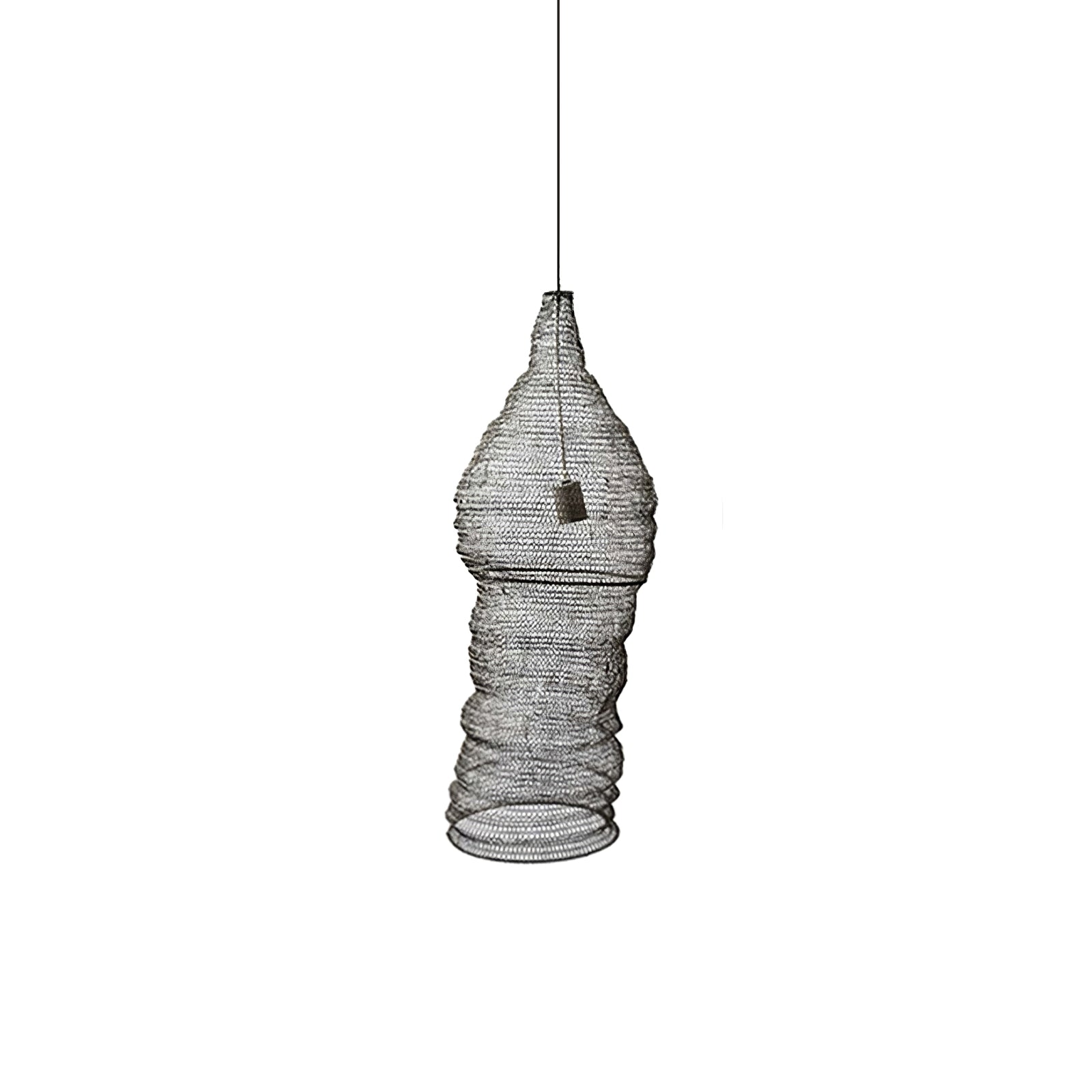 Modern Woven Steel Mesh Pendant Lamp Rustic Industrial Hanging Light for Living Room Kitchen