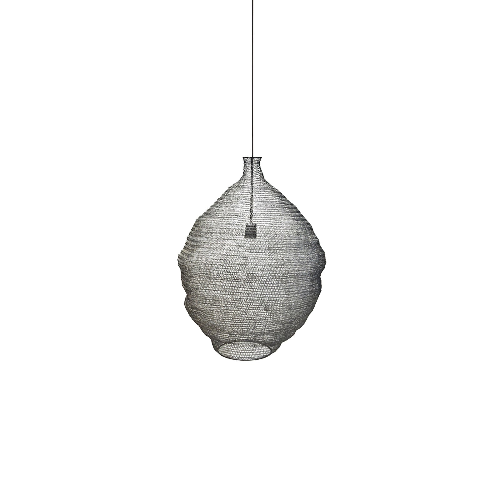 Modern Woven Steel Mesh Pendant Lamp Rustic Industrial Hanging Light for Living Room Kitchen