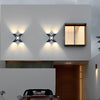 Modern X Shape LED Outdoor Wall Sconce IP65 Waterproof Black Aluminum Exterior Light Fixture