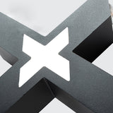 Modern X Shape LED Outdoor Wall Sconce IP65 Waterproof Black Aluminum Exterior Light Fixture