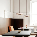 Modern Yellow Travertine and Solid Wood LED Pendant Lamp Natural Stone Hanging Ceiling Light