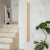 Modern Yellow Travertine LED Wall Sconce Wabi Sabi Japanese Style Linear Light