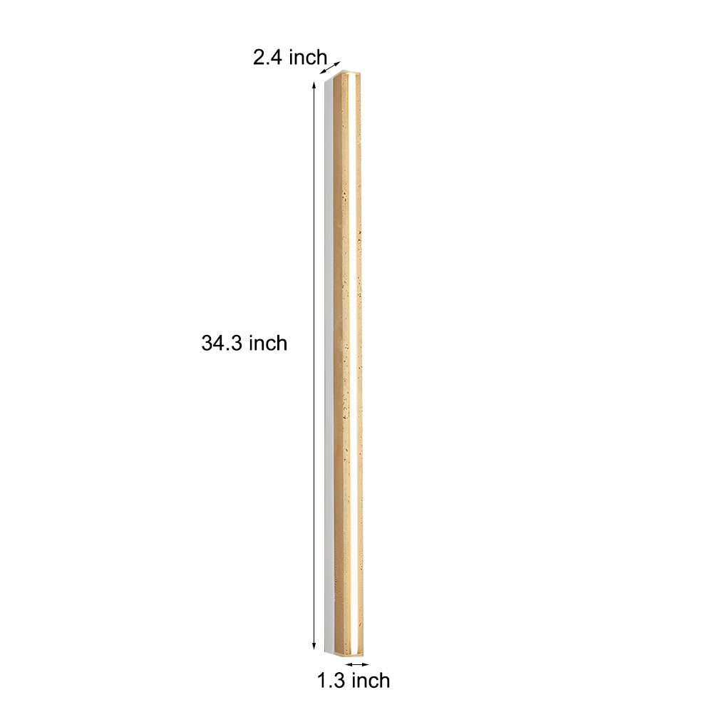 Modern Yellow Travertine LED Wall Sconce Wabi Sabi Japanese Style Linear Light