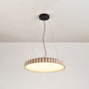 Modern Yellow Travertine Stone LED Pendant Light Grove Circle Ceiling Hanging Lamp for Kitchen