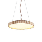 Modern Yellow Travertine Stone LED Pendant Light Grove Circle Ceiling Hanging Lamp for Kitchen