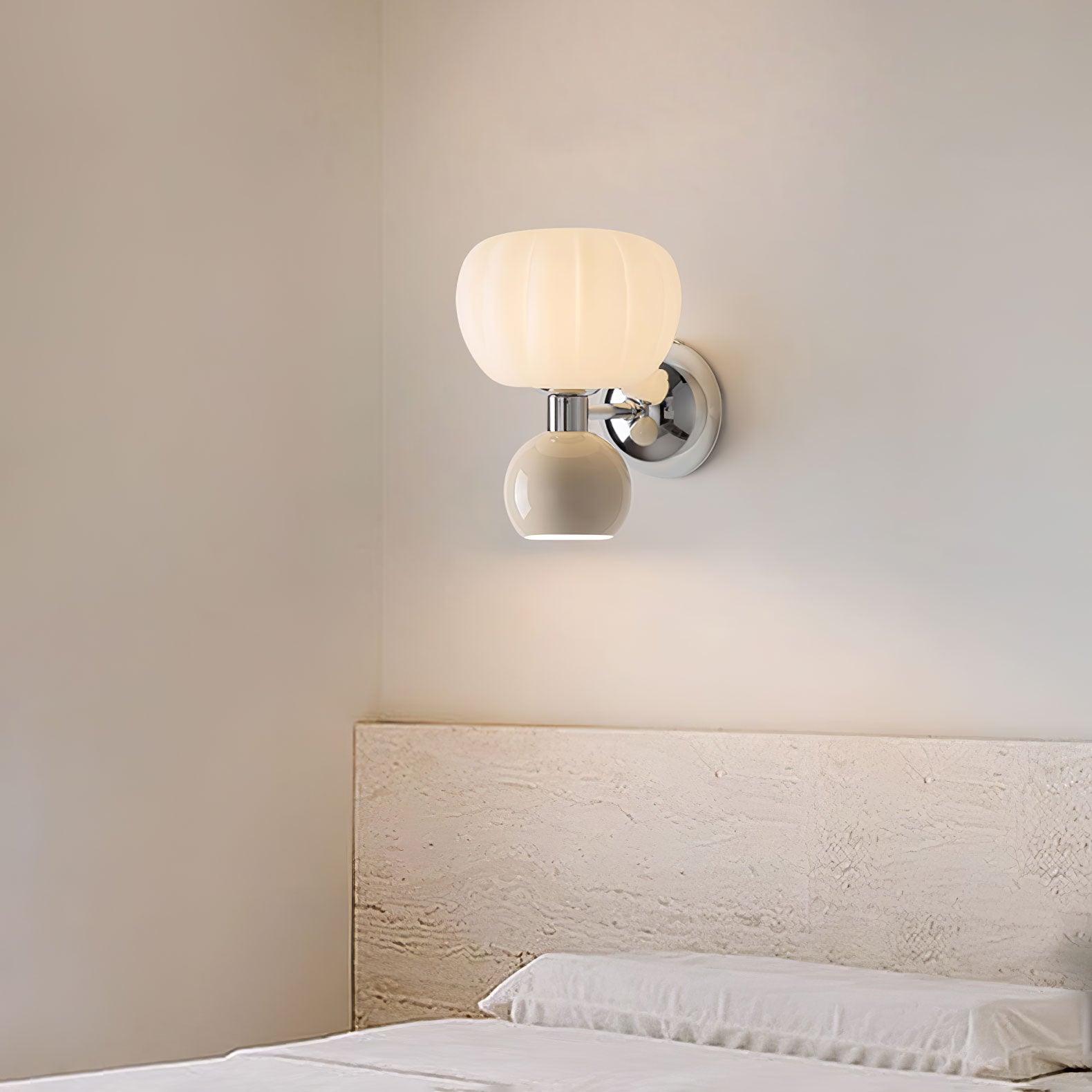 Moderno Cream Wall Mounted Light Sconce Polished Chrome Interior Fixture Set of 2