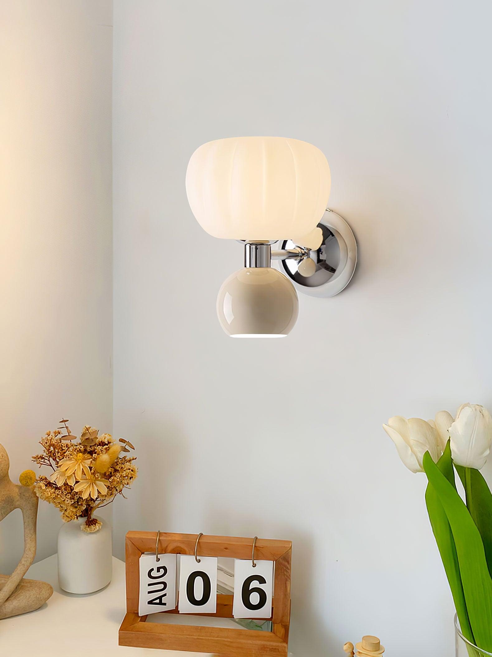 Moderno Cream Wall Mounted Light Sconce Polished Chrome Interior Fixture Set of 2