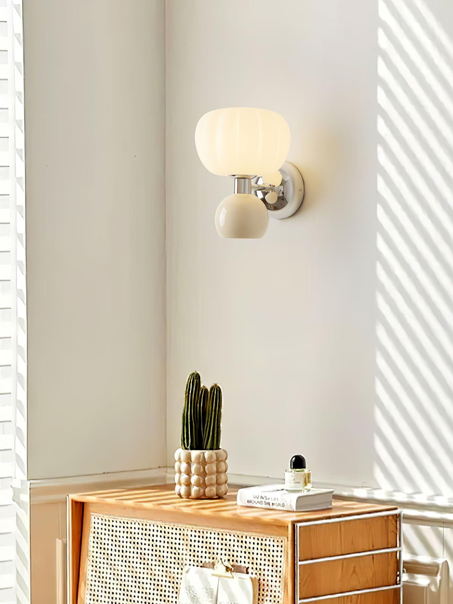 Moderno Cream Wall Mounted Light Sconce Polished Chrome Interior Fixture Set of 2