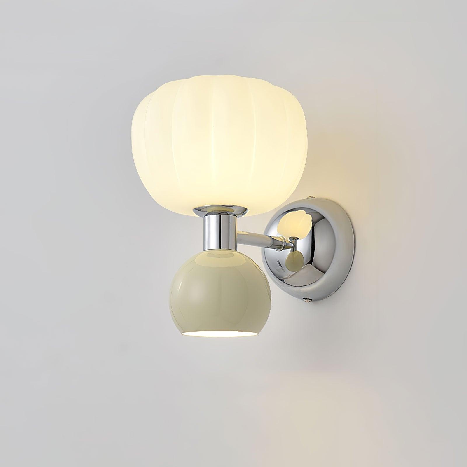 Moderno Cream Wall Mounted Light Sconce Polished Chrome Interior Fixture Set of 2