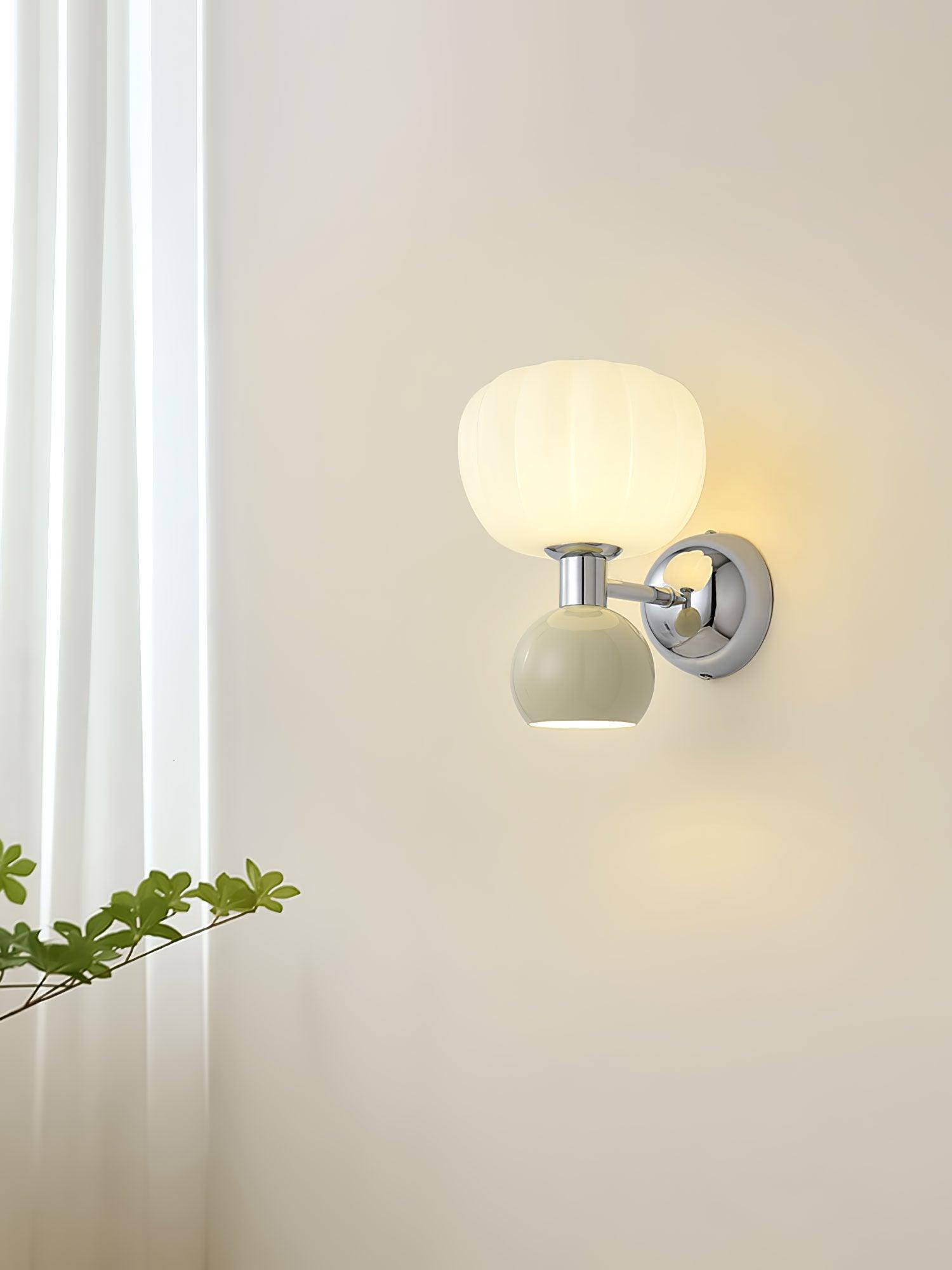 Moderno Cream Wall Mounted Light Sconce Polished Chrome Interior Fixture Set of 2