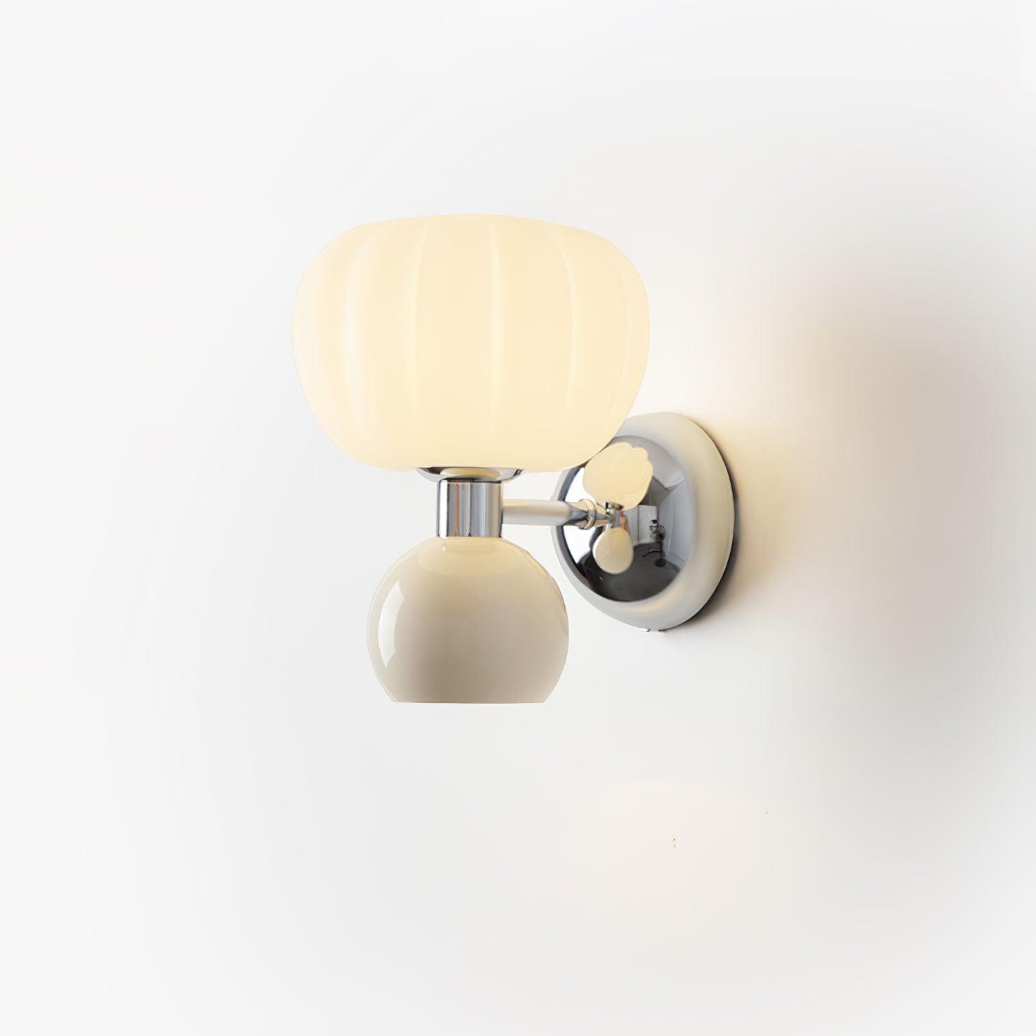 Moderno Cream Wall Mounted Light Sconce Polished Chrome Interior Fixture Set of 2