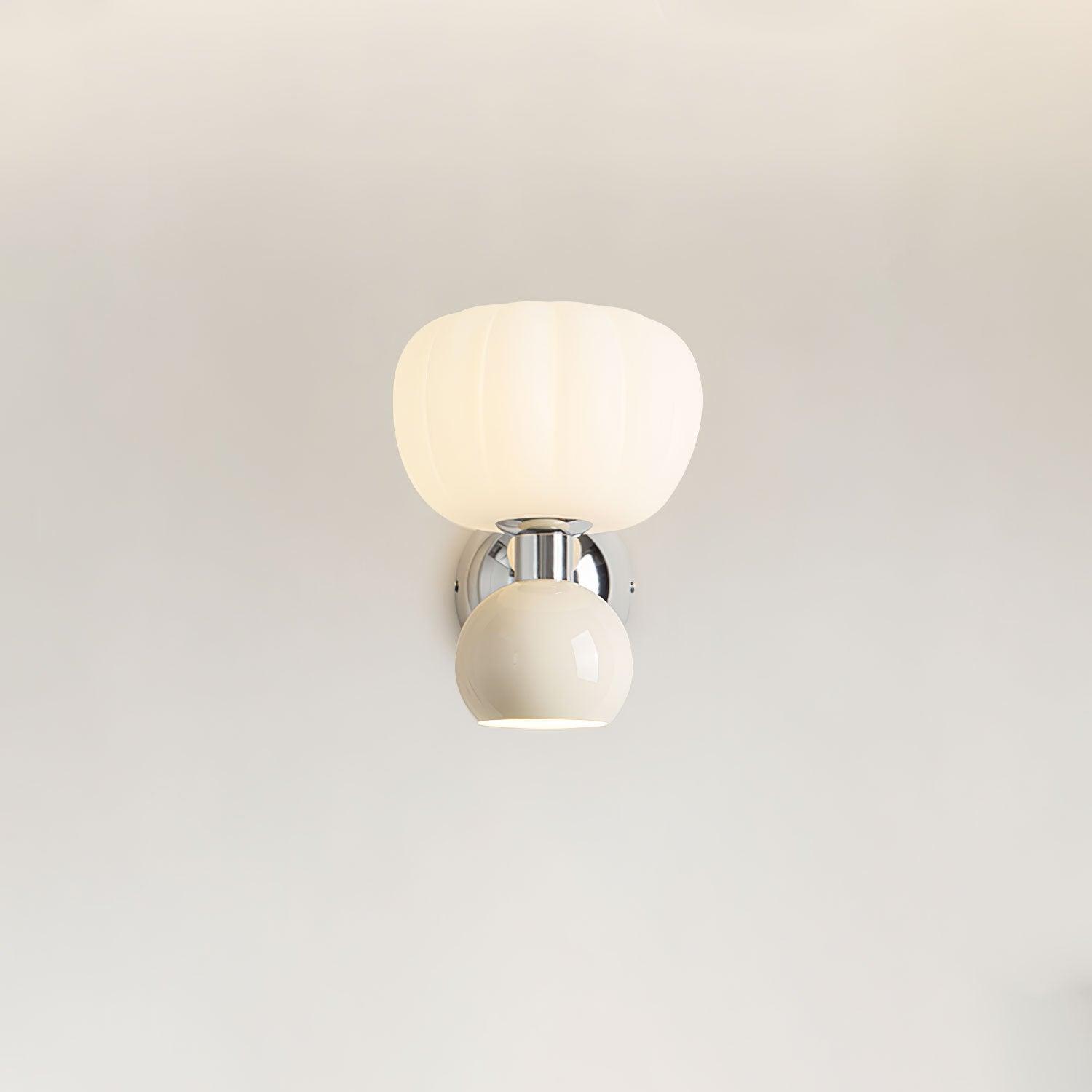 Moderno Cream Wall Mounted Light Sconce Polished Chrome Interior Fixture Set of 2