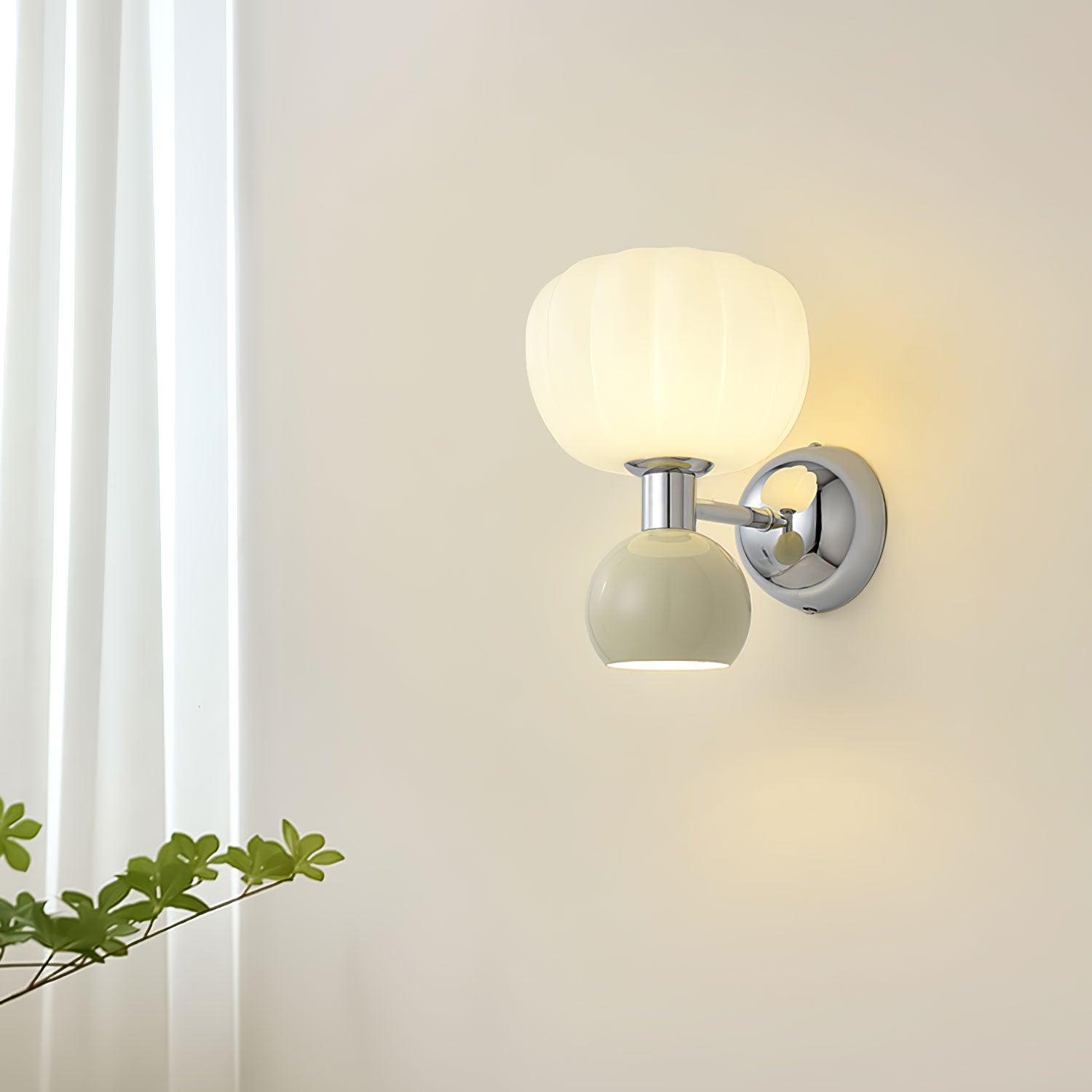 Moderno Cream Wall Mounted Light Sconce Polished Chrome Interior Fixture Set of 2